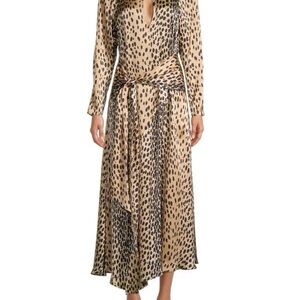 Rebecca Taylor Cheetah Print Wrap Dress nwot